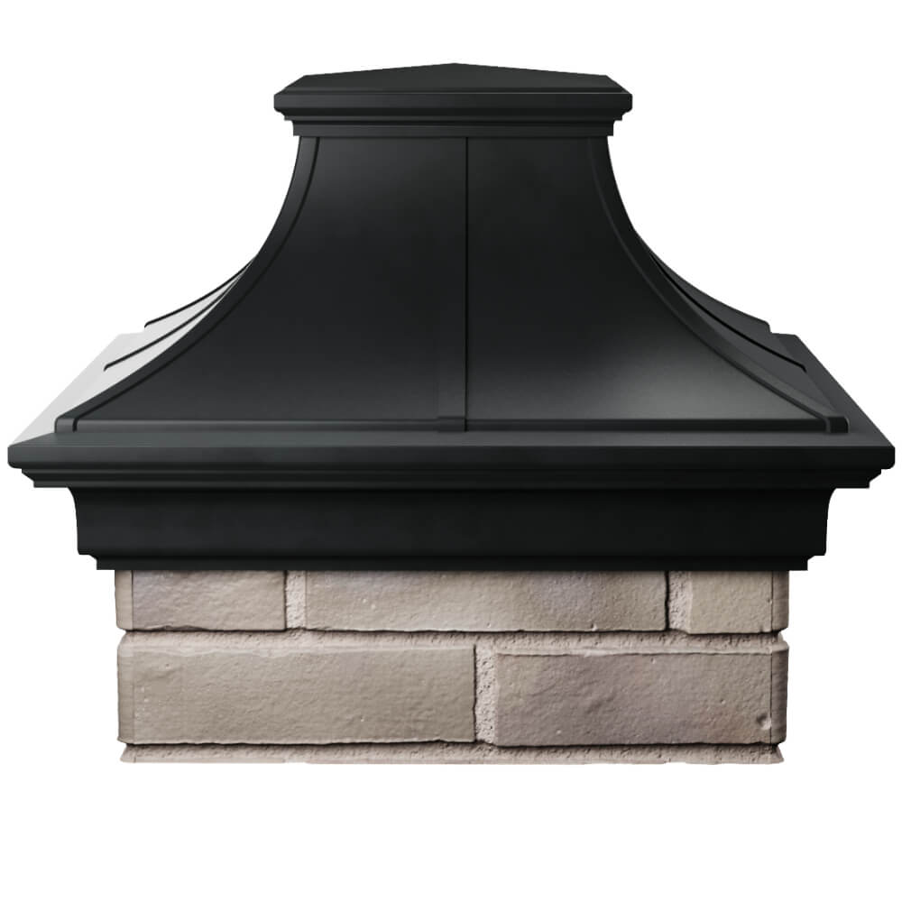 Колпак Zking Монблан Премиум Черный на столб 1.5х1.5 кирпича (385х385мм) Курск фото