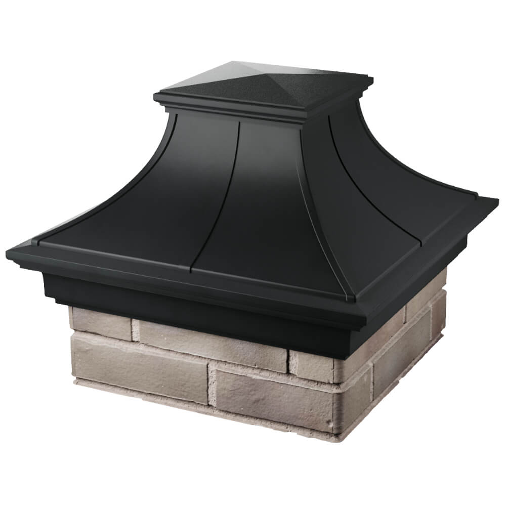 Колпак Zking Монблан Премиум Черный на столб 1.5х1.5 кирпича (385х385мм) в Курске фото