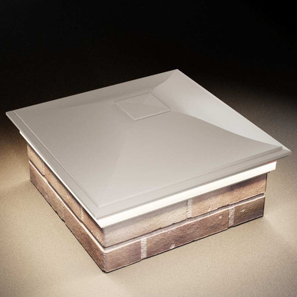 Колпак Zking Монблан Бежевый на столб 2х2 кирпича (515х515мм) c подсветкой в Курске фото