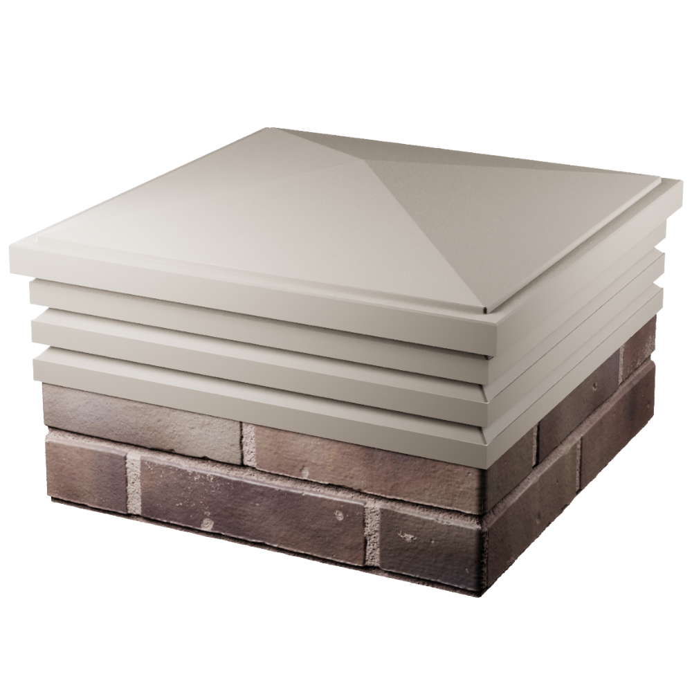 Колпак Zking Бона ХайТек Бежевый на столб 2х2 кирпича (513х513мм) в Курске фото