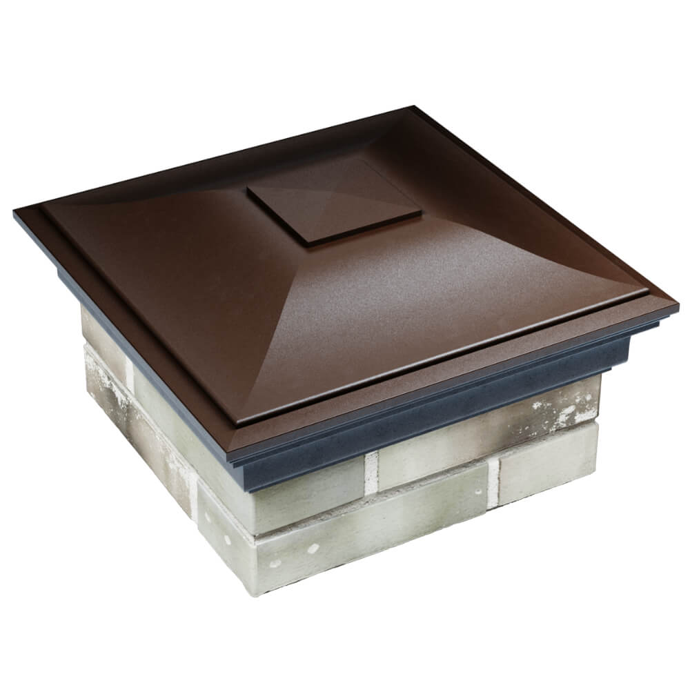 Колпак Zking Монблан Коричневый на столб 1.5х1.5 кирпича (385х385мм) в Курске фото