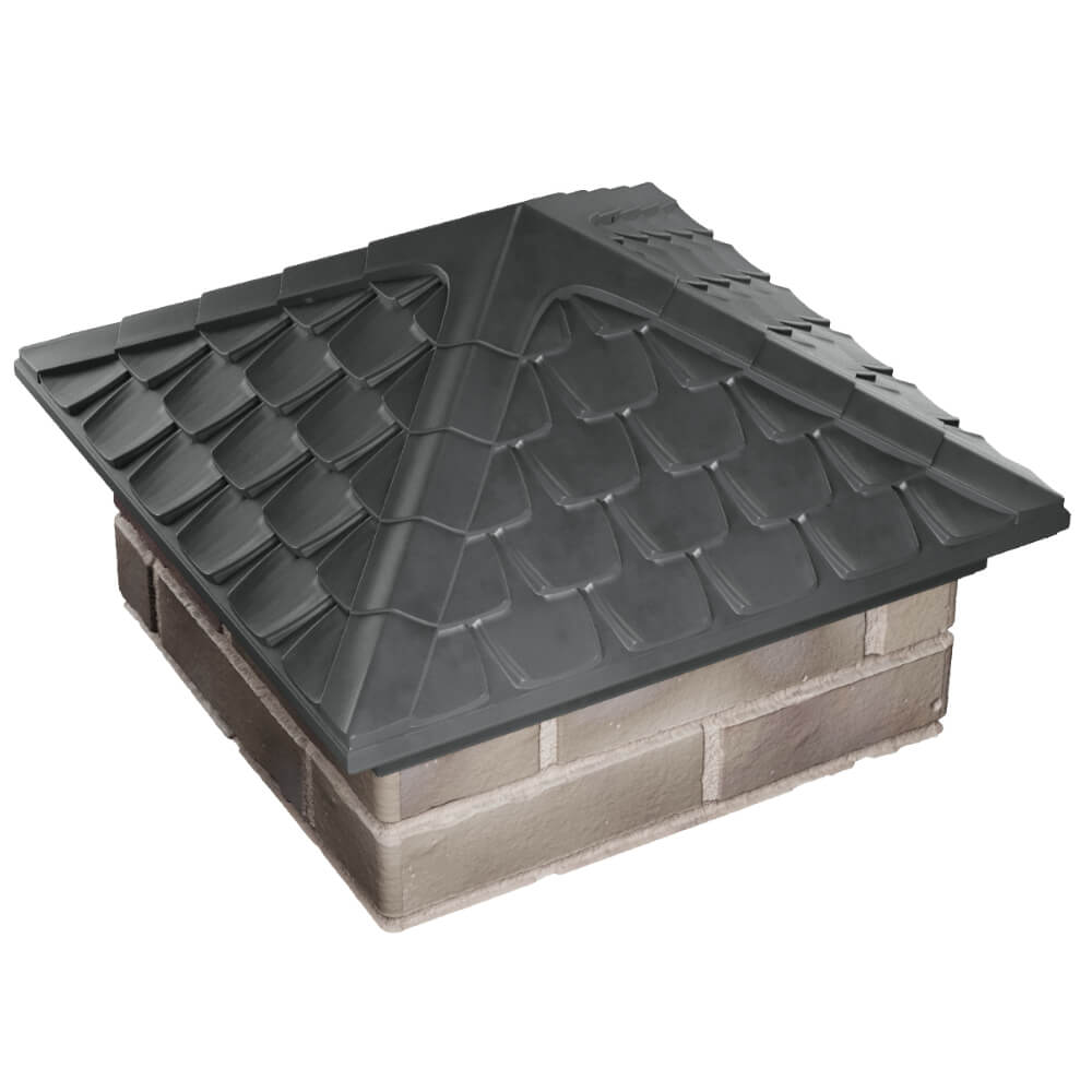 Колпак Zking Эльбрус Серый на столб 1.5х1.5 кирпича (385х385мм) в Курске фото