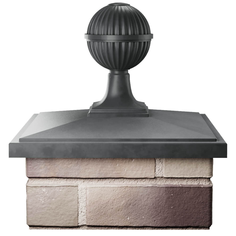 Колпак Zking БонаМоно Серый с шаром на столб 1.5х1.5 кирпича (385х385, 400х400мм) в сборе Курск фото