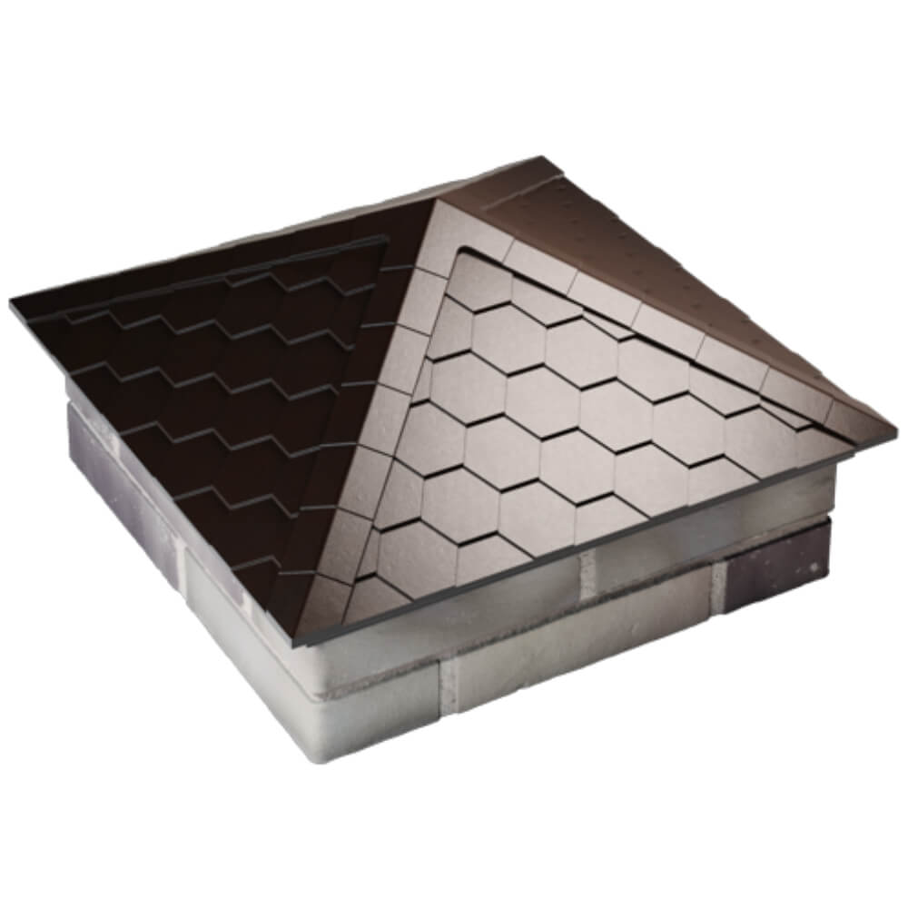 Колпак Zking Эверест Коричневый на столб 2х2 кирпича (535х535мм) Курск фото