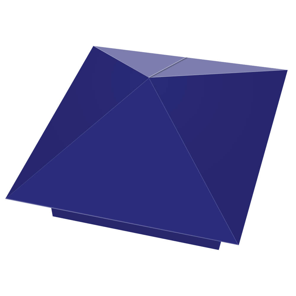 Колпак металлический 400х400мм RAL5002 Синий Ультрамарин заборный Курск фото