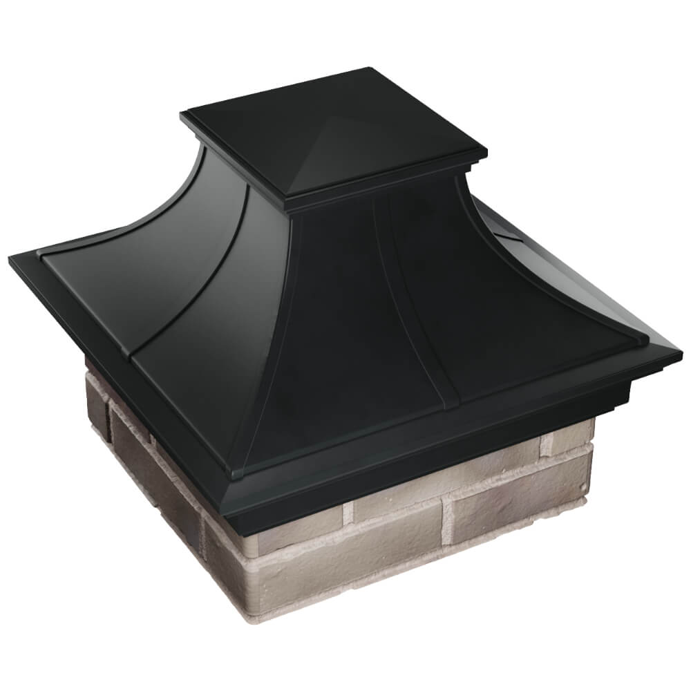 Колпак Zking Монблан Премиум Черный на столб 1.5х1.5 кирпича (385х385мм) в Курске фото