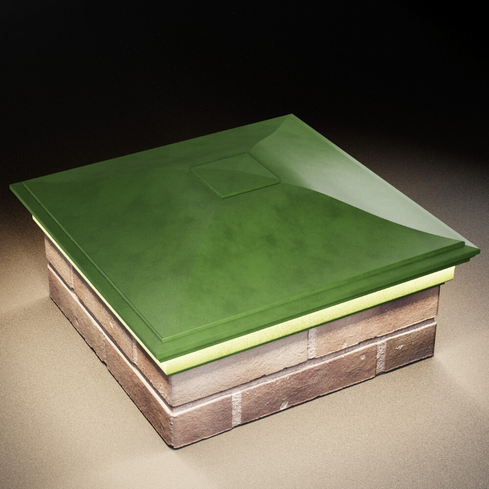 Колпак Zking Монблан Зеленый на столб 2х2 кирпича (515х515мм) c подсветкой в Курске фото