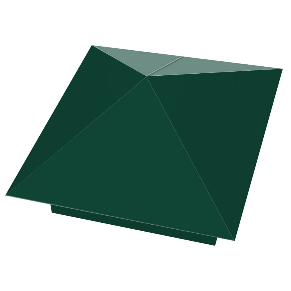 Колпак металлический 390х390мм RAL6005 Зеленый Мох заборный Курск фото