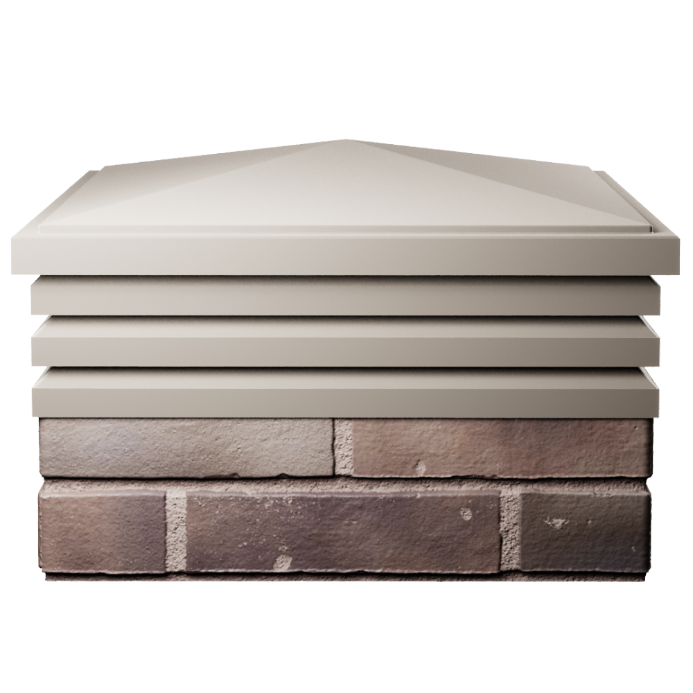 Колпак Zking Бона ХайТек Бежевый на столб 2х2 кирпича (513х513мм) Курск фото