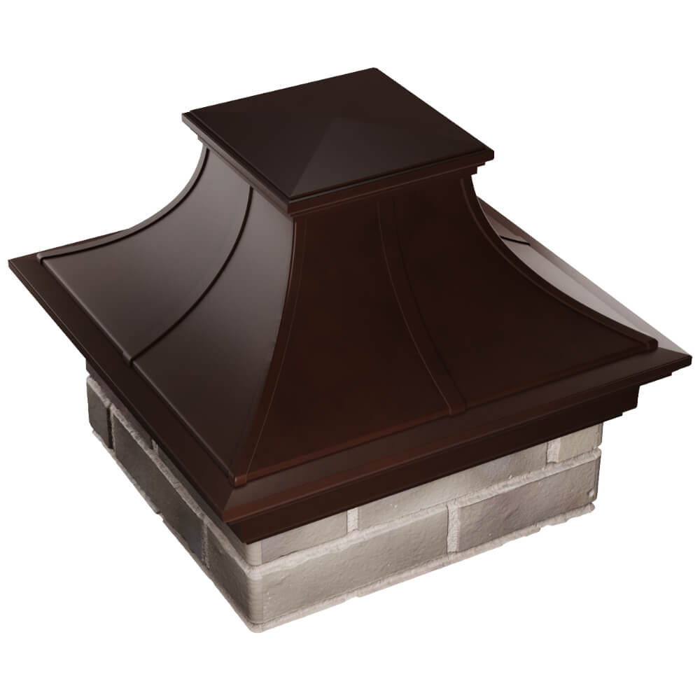 Колпак Zking Монблан Премиум Коричневый на столб 1.5х1.5 кирпича (385х385мм) в Курске фото