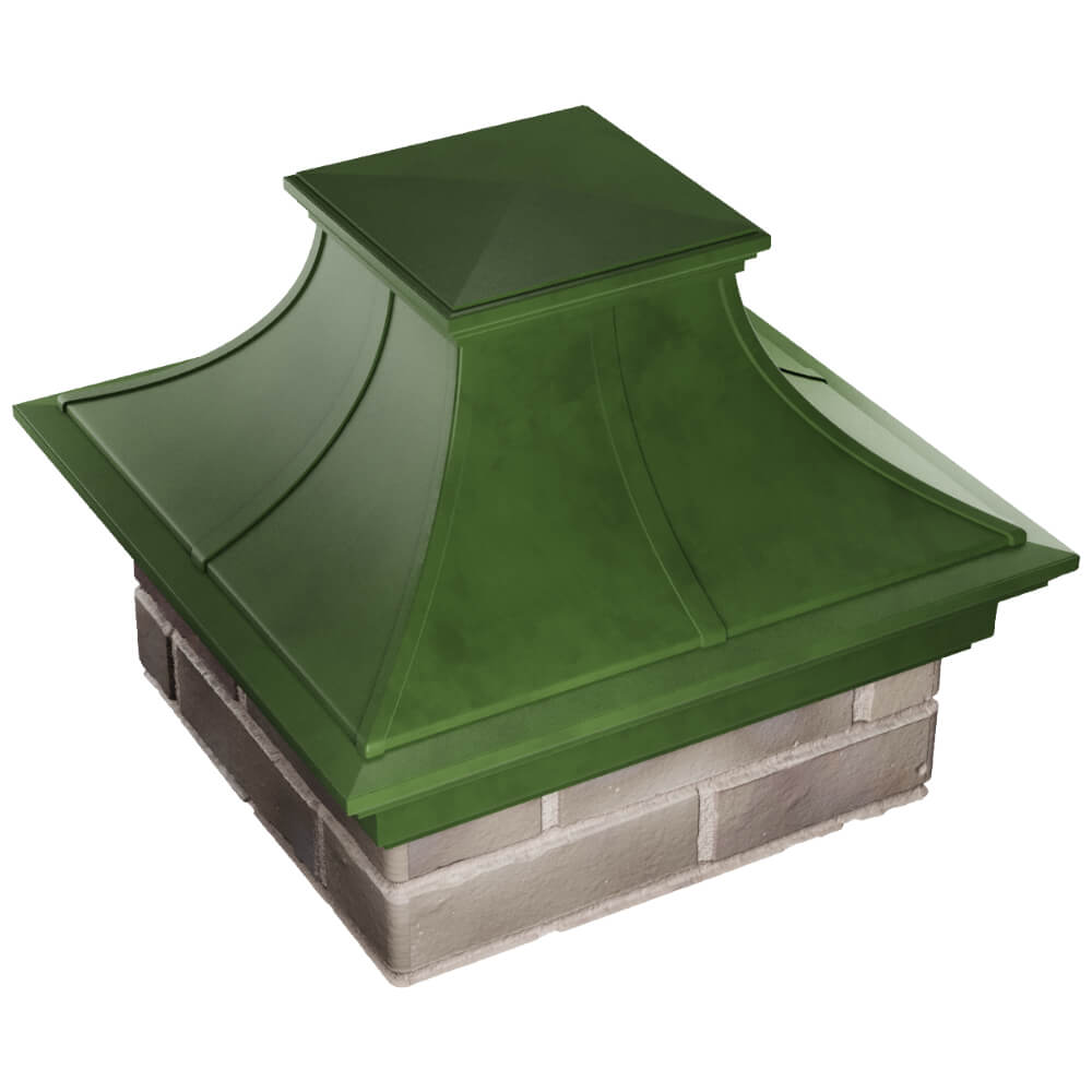 Колпак Zking Монблан Премиум Зеленый на столб 1.5х1.5 кирпича (385х385мм) в Курске фото