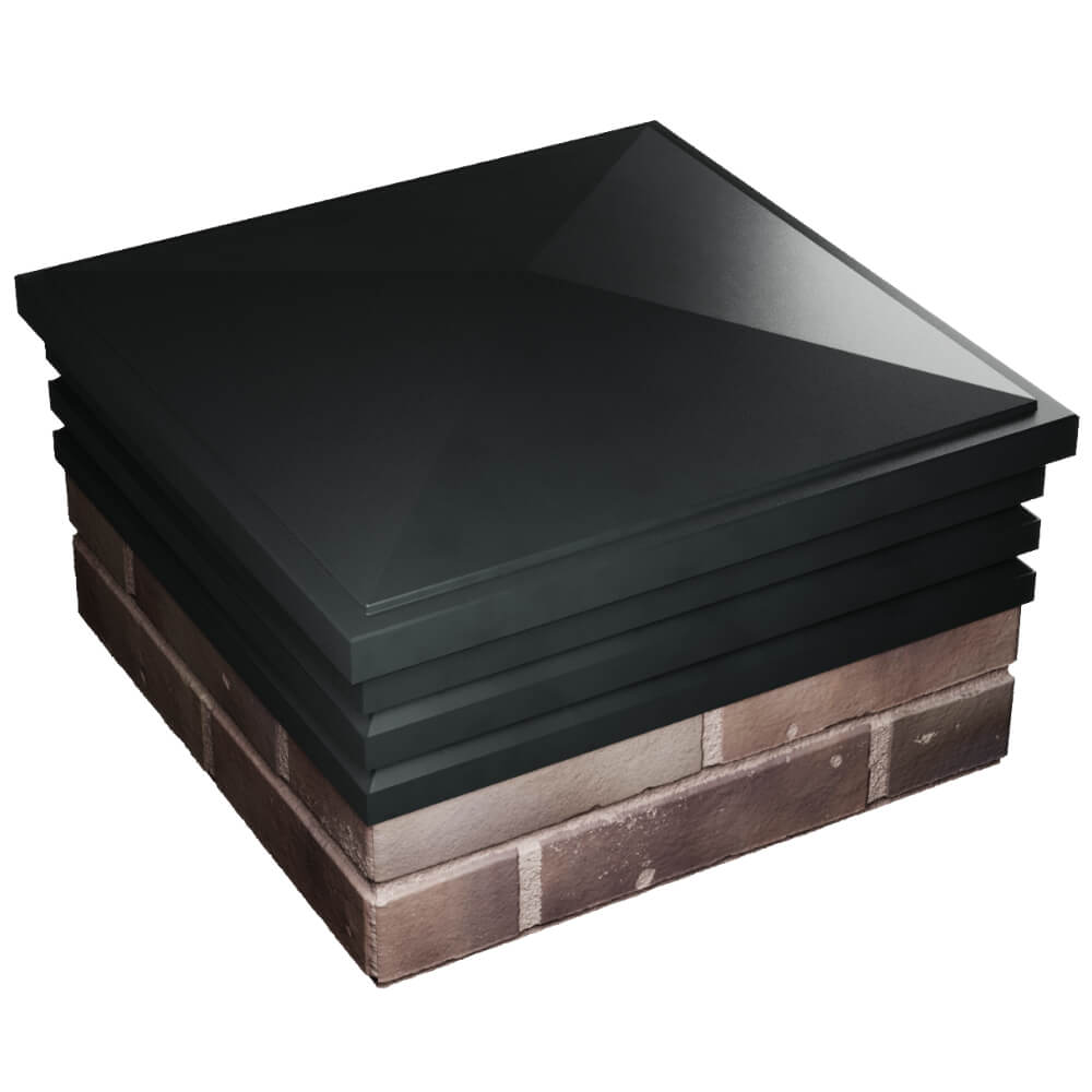 Колпак Zking Бона ХайТек Черный на столб 2х2 кирпича (513х513мм) в Курске фото