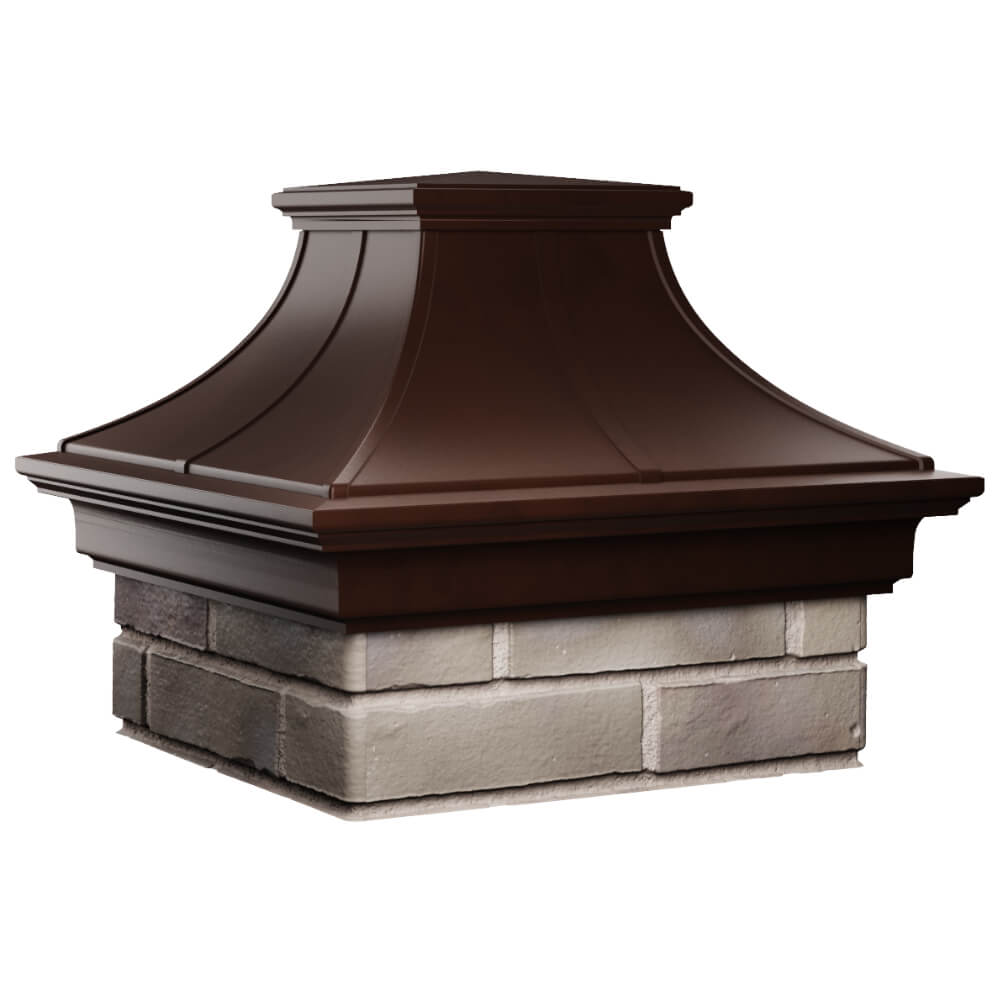 Колпак Zking Монблан Премиум Коричневый на столб 1.5х1.5 кирпича (385х385мм) в Курске фото