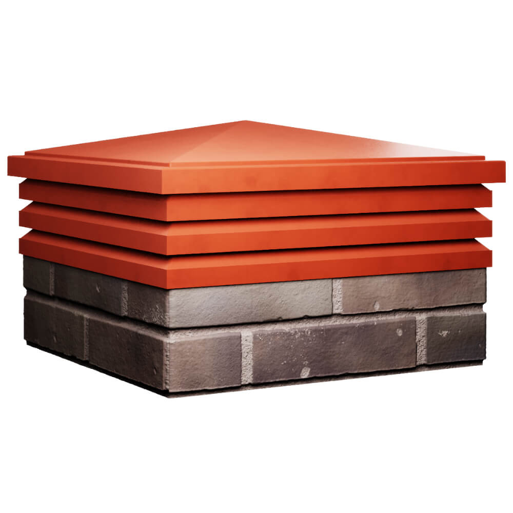 Колпак Zking Бона ХайТек Красный на столб 2х2 кирпича (513х513мм) в Курске фото