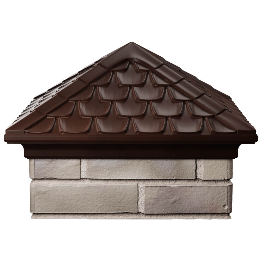 Колпак Zking Эльбрус Коричневый на столб 1.5х1.5 кирпича (385х385мм) Курск фото