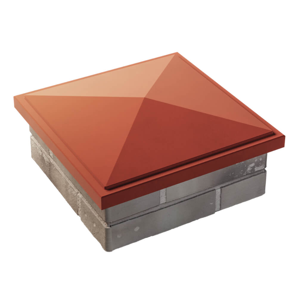 Колпак Zking БонаМоно Красный на столб 1.5х1.5 кирпича (385х385, 400х400мм) в Курске фото