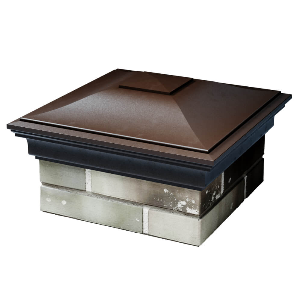 Колпак Zking Монблан Коричневый на столб 1.5х1.5 кирпича (385х385мм) в Курске фото