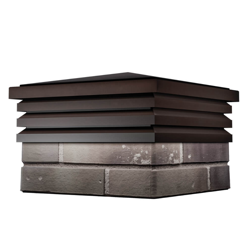 Колпак Zking Бона ХайТек Коричневый на столб 1.5х1.5 кирпича (385х385мм) в Курске фото