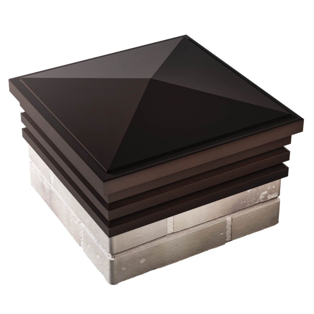 Колпак Zking Бона ХайТек Коричневый на столб 1.5х1.5 кирпича (385х385мм) в Курске фото