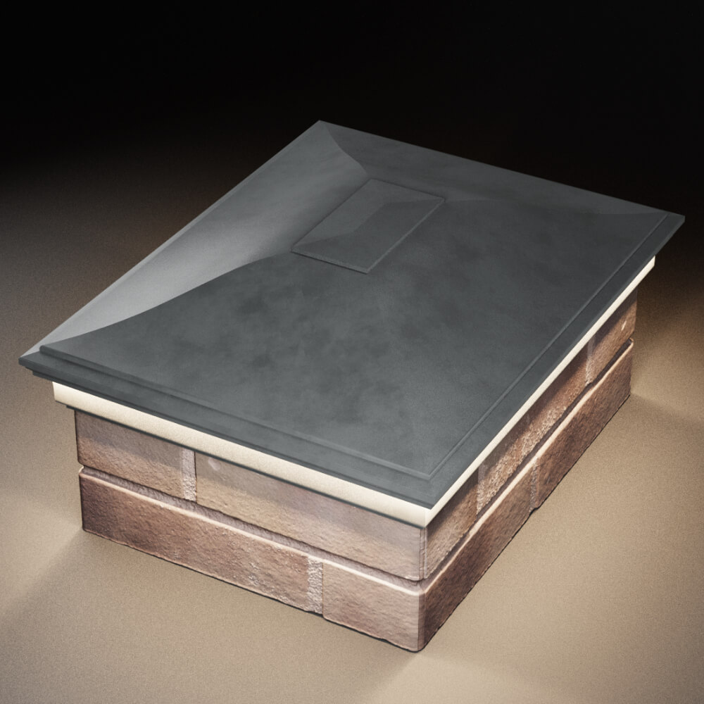 Колпак Zking Монблан Серый на столб 2х1.5 кирпича (515х385мм) c подсветкой в Курске фото