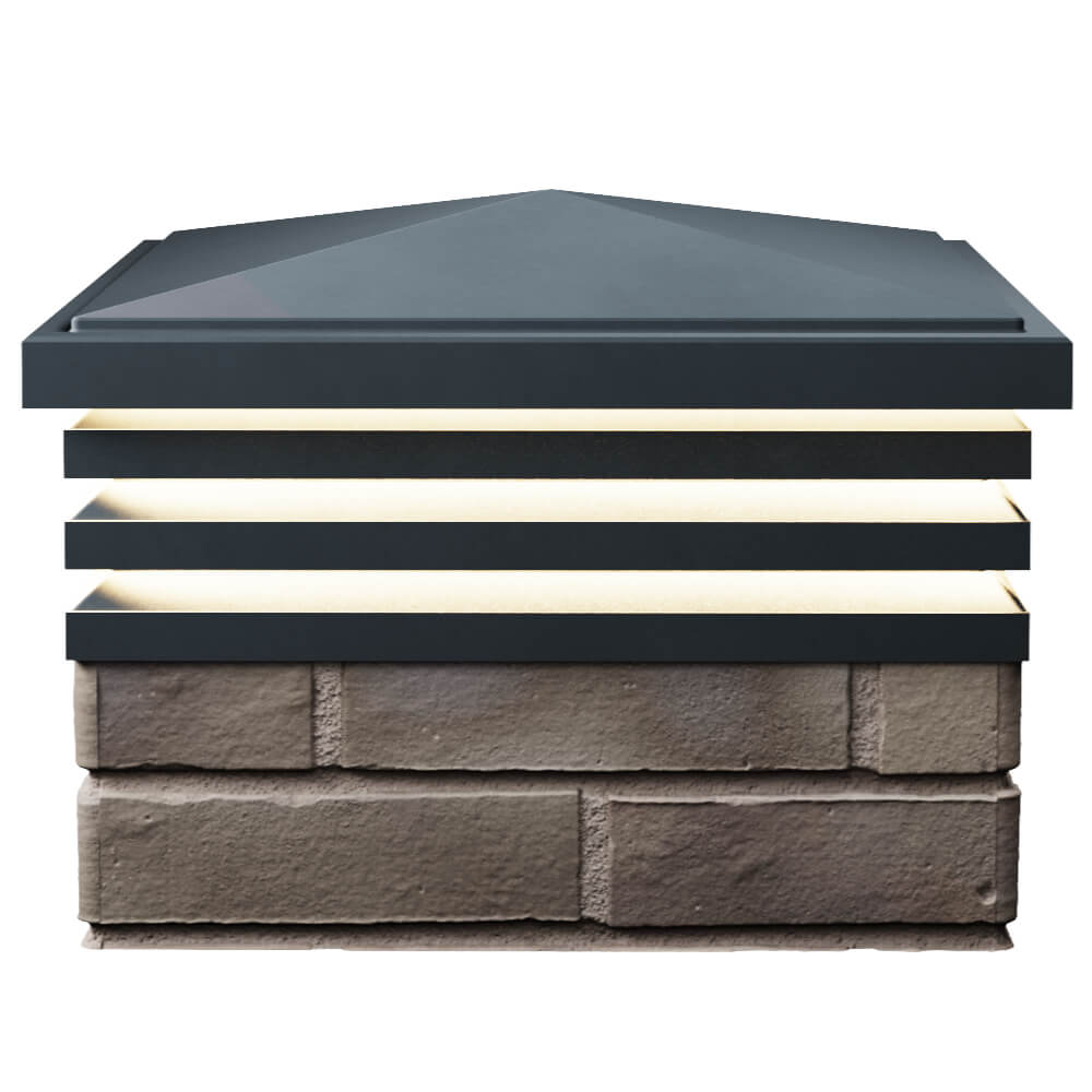 Колпак Zking Бона ХайТек Серый на столб 1.5х1.5 кирпича (385х385мм) с подсветкой в Курске фото