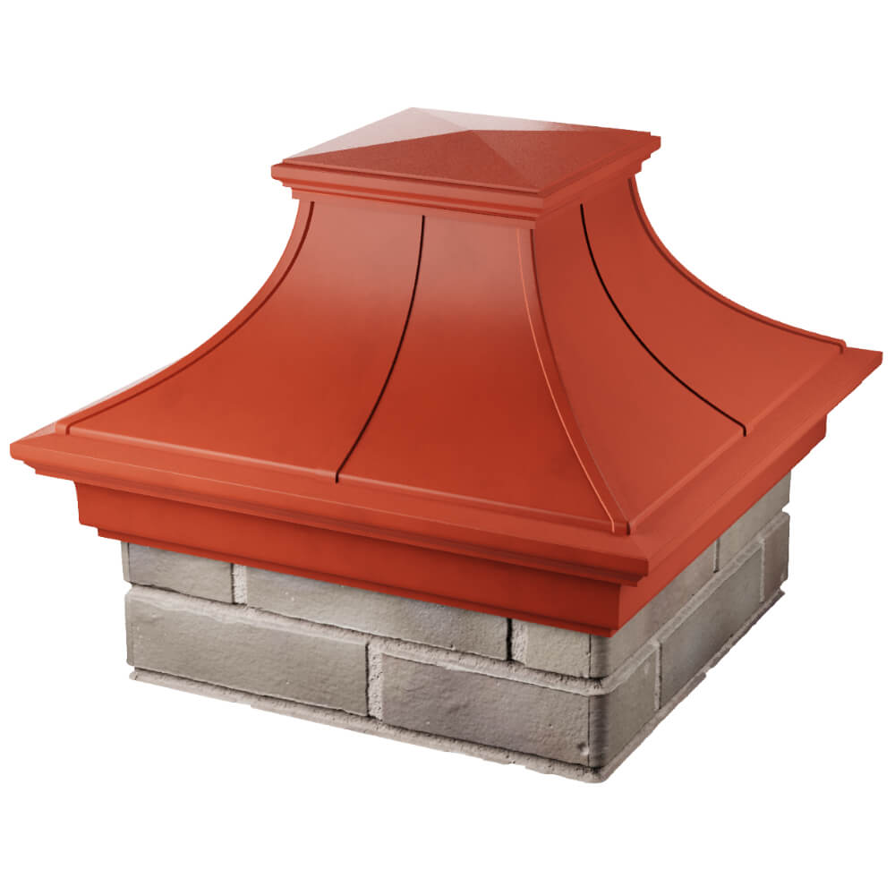 Колпак Zking Монблан Премиум Красный на столб 1.5х1.5 кирпича (385х385мм) в Курске фото