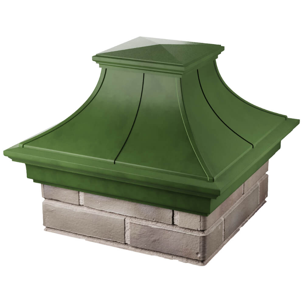 Колпак Zking Монблан Премиум Зеленый на столб 1.5х1.5 кирпича (385х385мм) в Курске фото