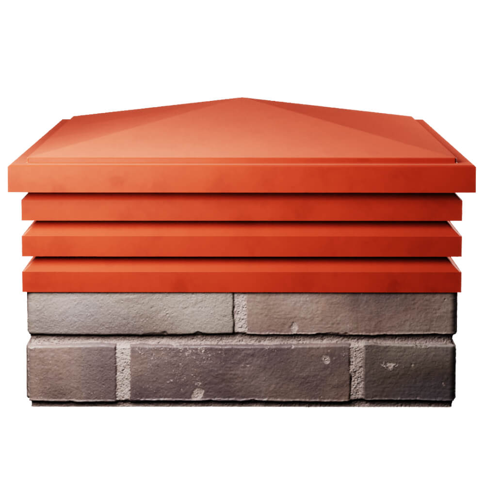 Колпак Zking Бона ХайТек Красный на столб 2х2 кирпича (513х513мм) Курск фото