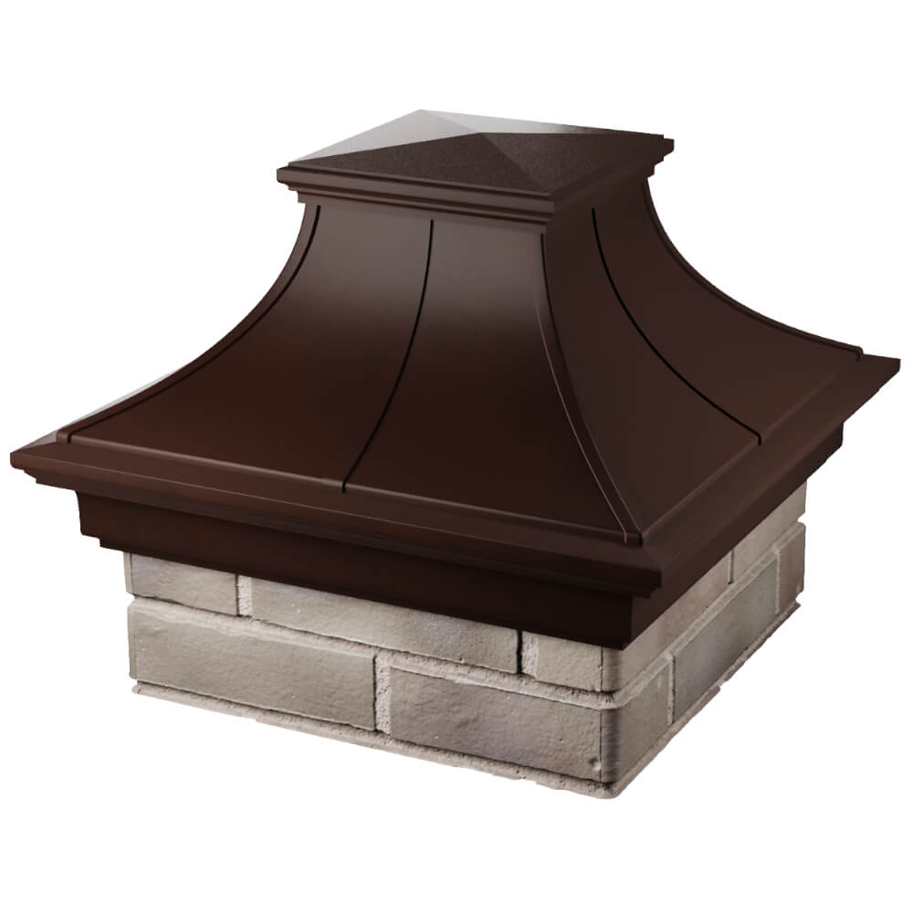 Колпак Zking Монблан Премиум Коричневый на столб 1.5х1.5 кирпича (385х385мм) в Курске фото