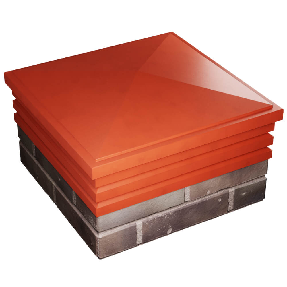 Колпак Zking Бона ХайТек Красный на столб 2х2 кирпича (513х513мм) в Курске фото