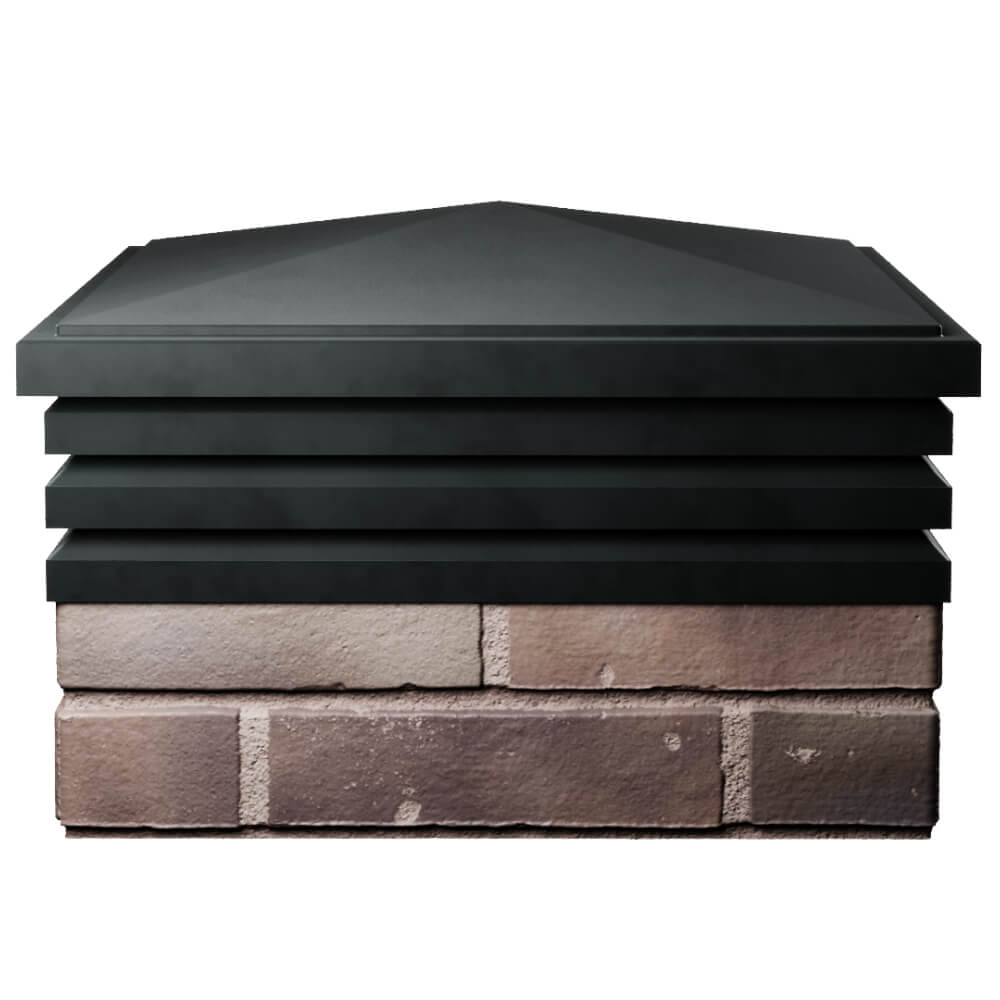 Колпак Zking Бона ХайТек Черный на столб 2х2 кирпича (513х513мм) Курск фото