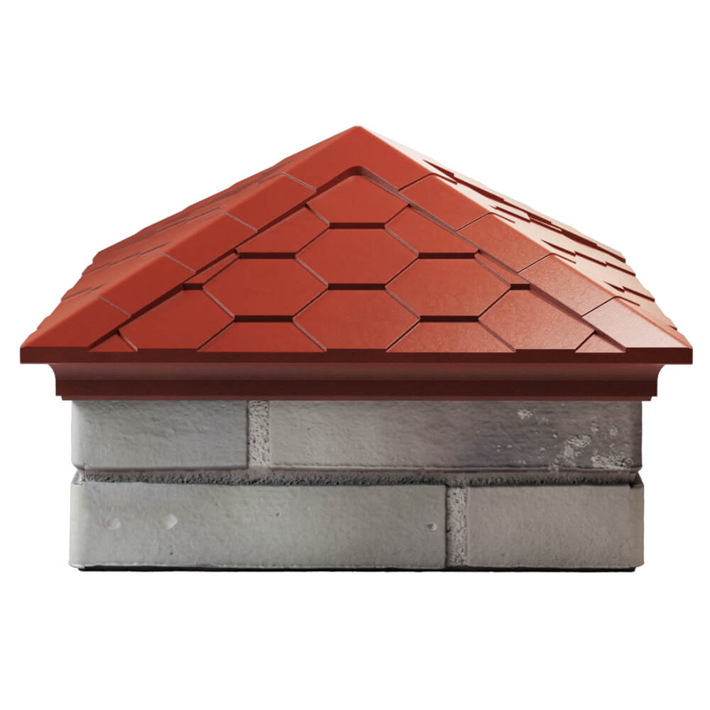 Колпак Zking Эверест Красный на столб 1.5х1.5 кирпича (390х390мм) Курск фото