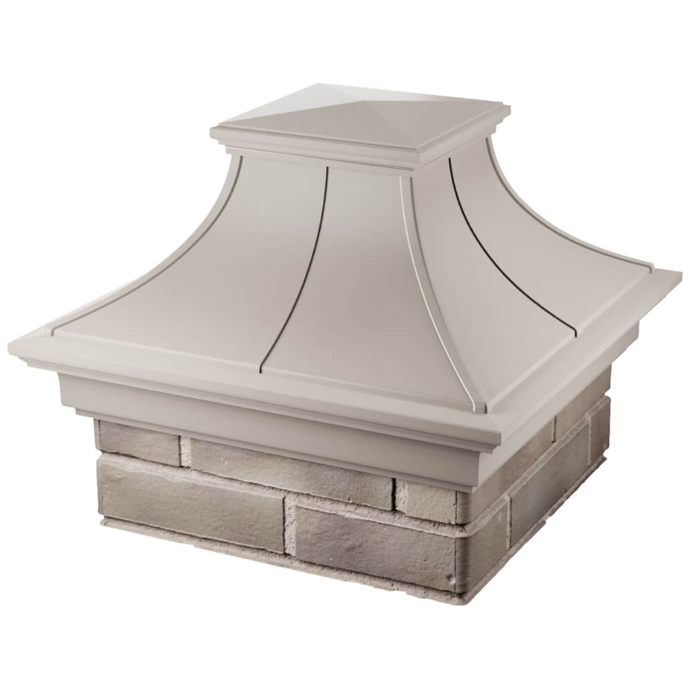 Колпак Zking Монблан Премиум Бежевый на столб 1.5х1.5 кирпича (385х385мм) в Курске фото