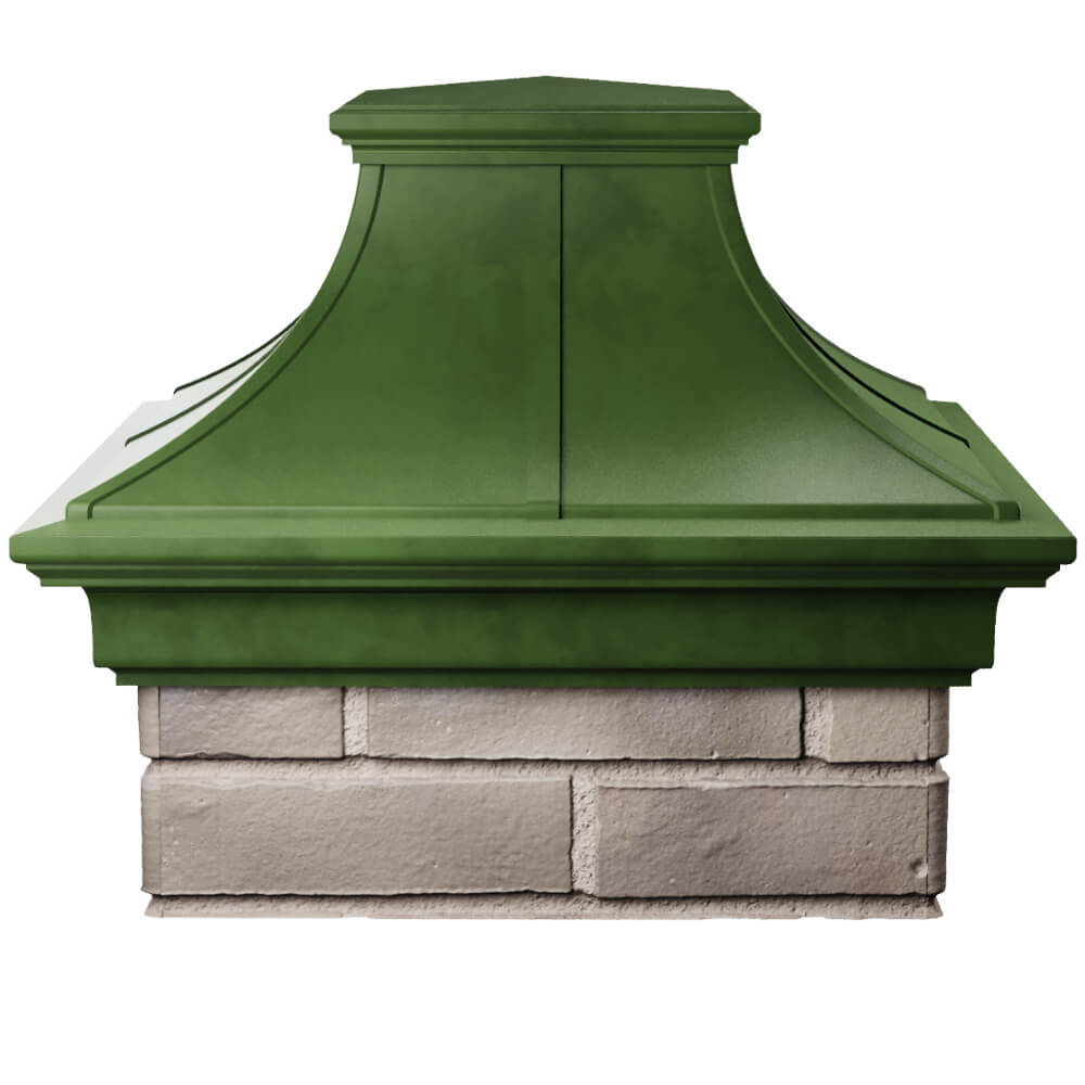 Колпак Zking Монблан Премиум Зеленый на столб 1.5х1.5 кирпича (385х385мм) Курск фото