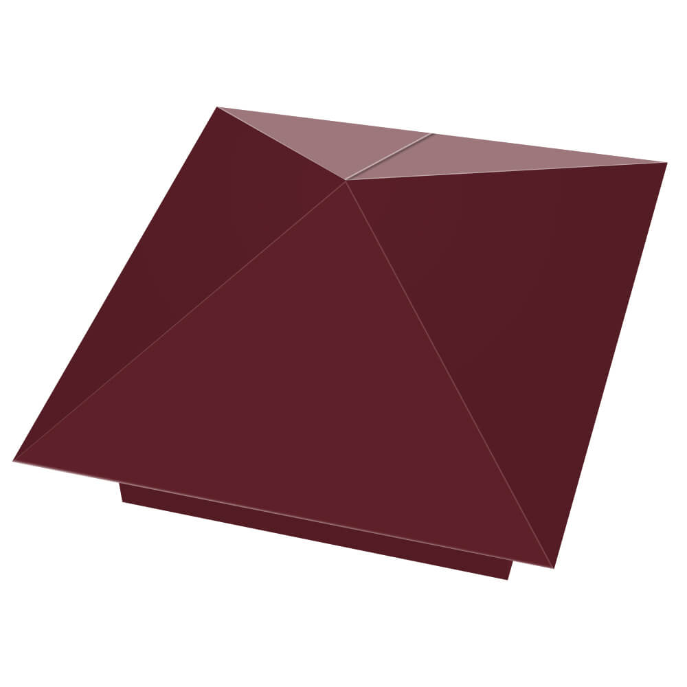 Колпак металлический 390х390мм RAL3005 Красное Вино заборный Курск фото