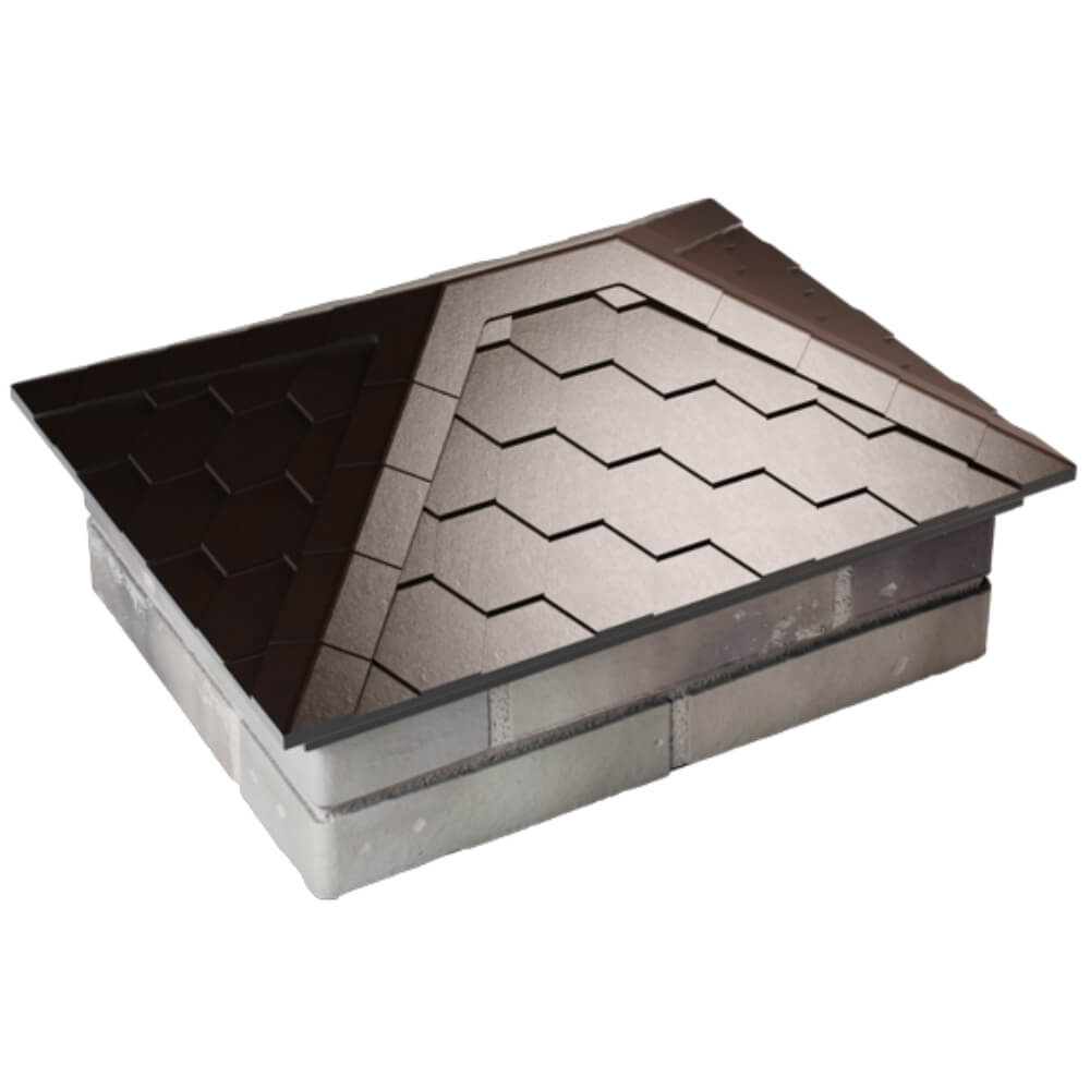 Колпак Zking Эверест Коричневый на столб 2х1.5 кирпича (520х390мм) Курск фото