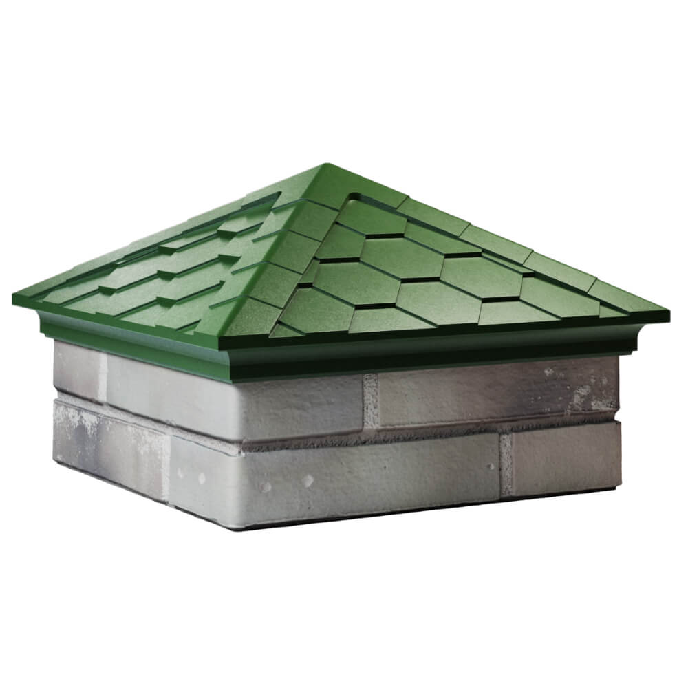 Колпак Zking Эверест Зеленый на столб 1.5х1.5 кирпича (390х390мм) в Курске фото