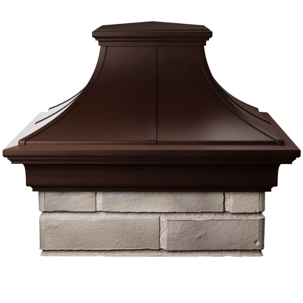 Колпак Zking Монблан Премиум Коричневый на столб 1.5х1.5 кирпича (385х385мм) Курск фото