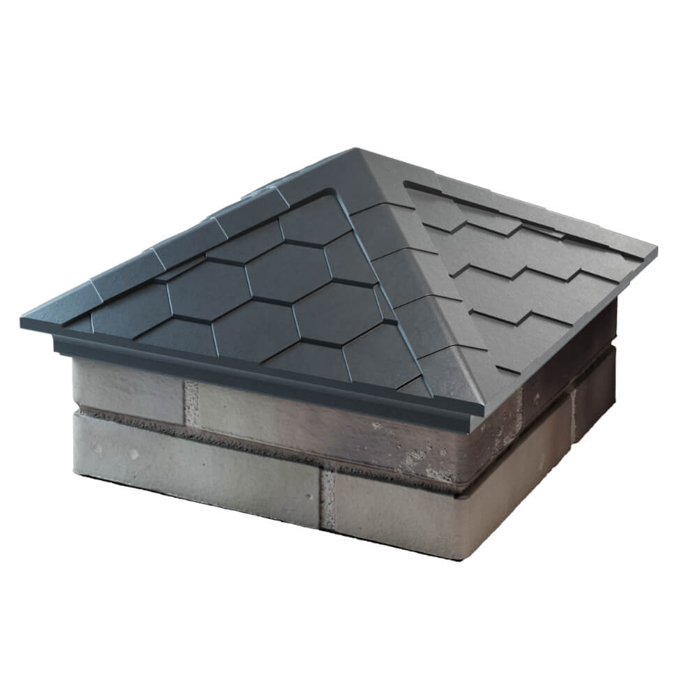 Колпак Zking Эверест Серый на столб 1.5х1.5 кирпича (390х390мм) в Курске фото