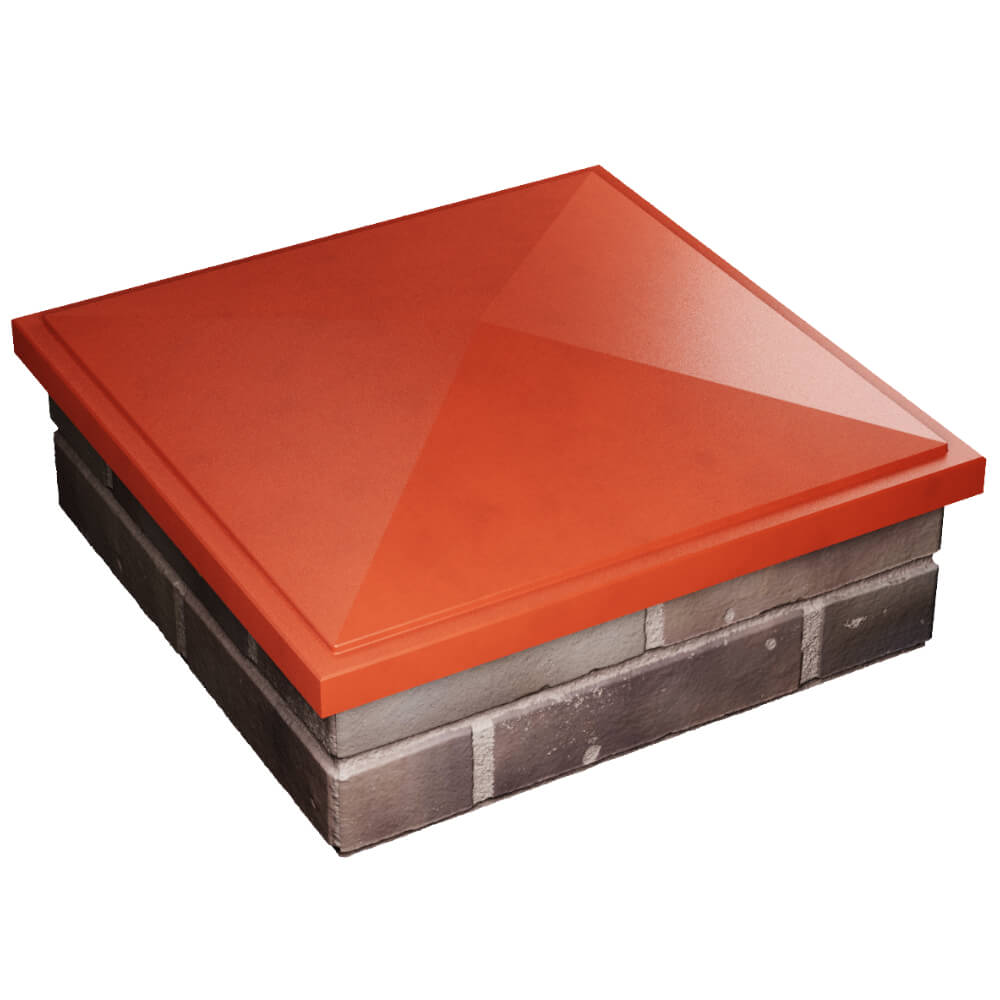 Колпак Zking БонаМоно Красный на столб 2х2 кирпича (515х515, 530х530мм) в Курске фото