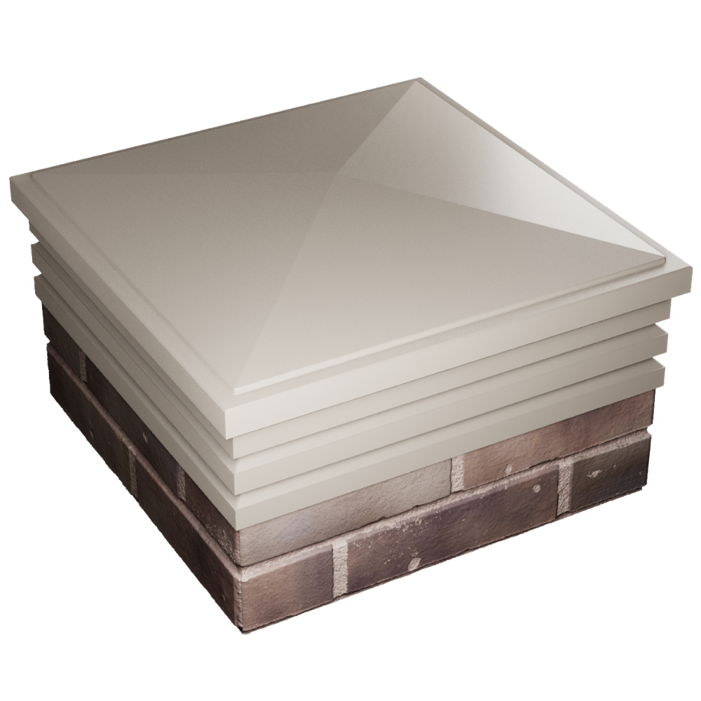 Колпак Zking Бона ХайТек Бежевый на столб 2х2 кирпича (513х513мм) в Курске фото