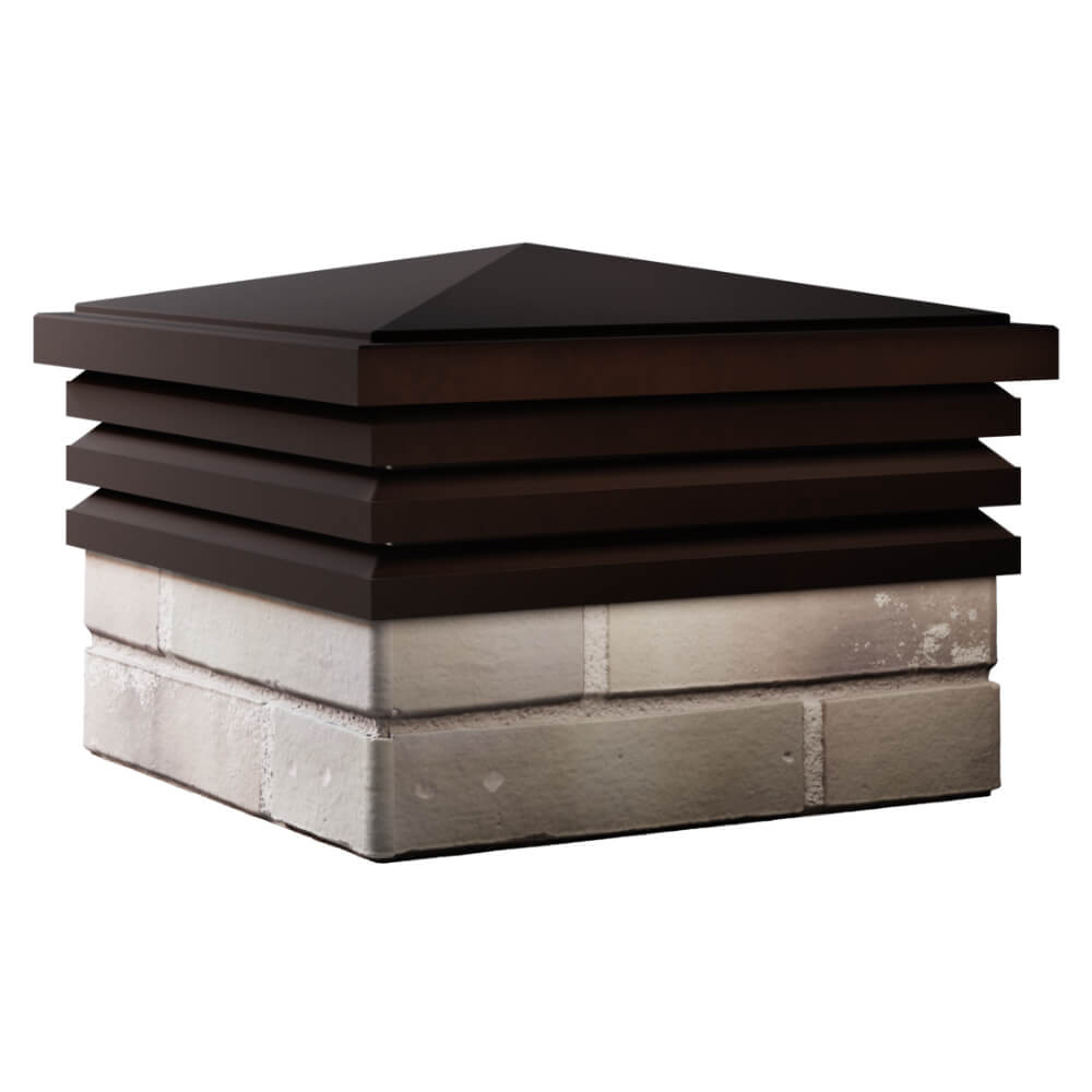 Колпак Zking Бона ХайТек Коричневый на столб 1.5х1.5 кирпича (385х385мм) в Курске фото