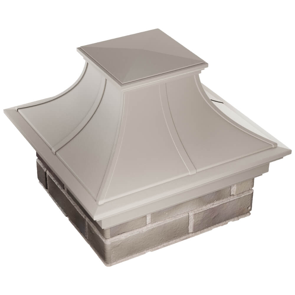 Колпак Zking Монблан Премиум Бежевый на столб 1.5х1.5 кирпича (385х385мм) в Курске фото