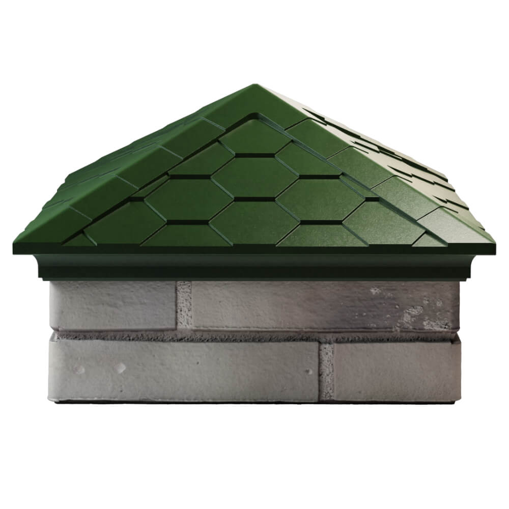 Колпак Zking Эверест Зеленый на столб 1.5х1.5 кирпича (390х390мм) Курск фото